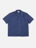 【Universal Works】Road Shirt In Navy Maui Stripe/海軍直條紋 50s開領短袖襯衫 sold by Blue Beach Denim