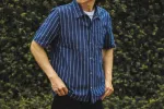 【Universal Works】Road Shirt In Navy Maui Stripe/海軍直條紋 50s開領短袖襯衫 sold by Blue Beach Denim