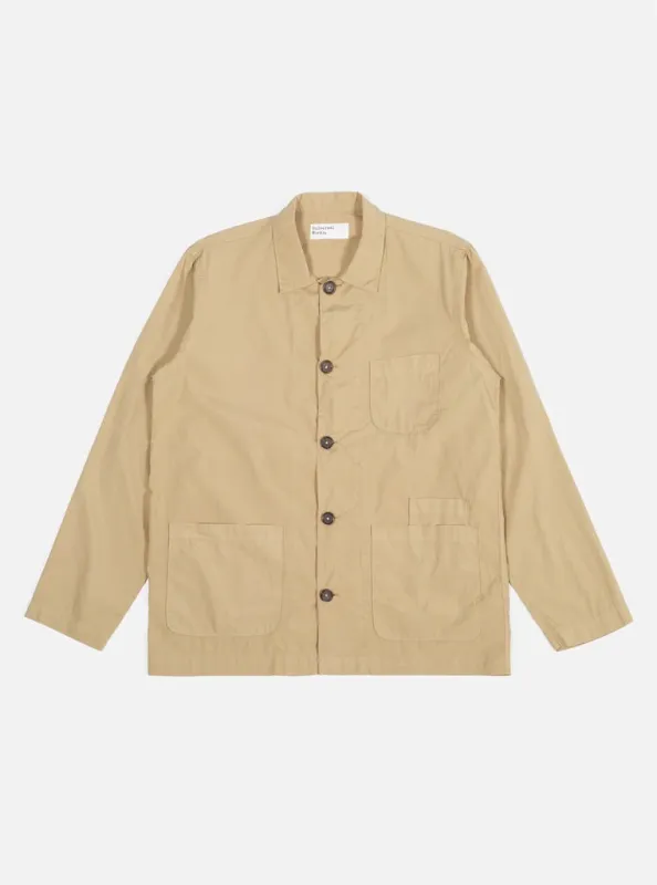 【Universal Works】Bakers Overshirt In Sand Organic Fine Poplin 府絲綢沙色烘焙師襯衫外套 made by Blue Beach Denim