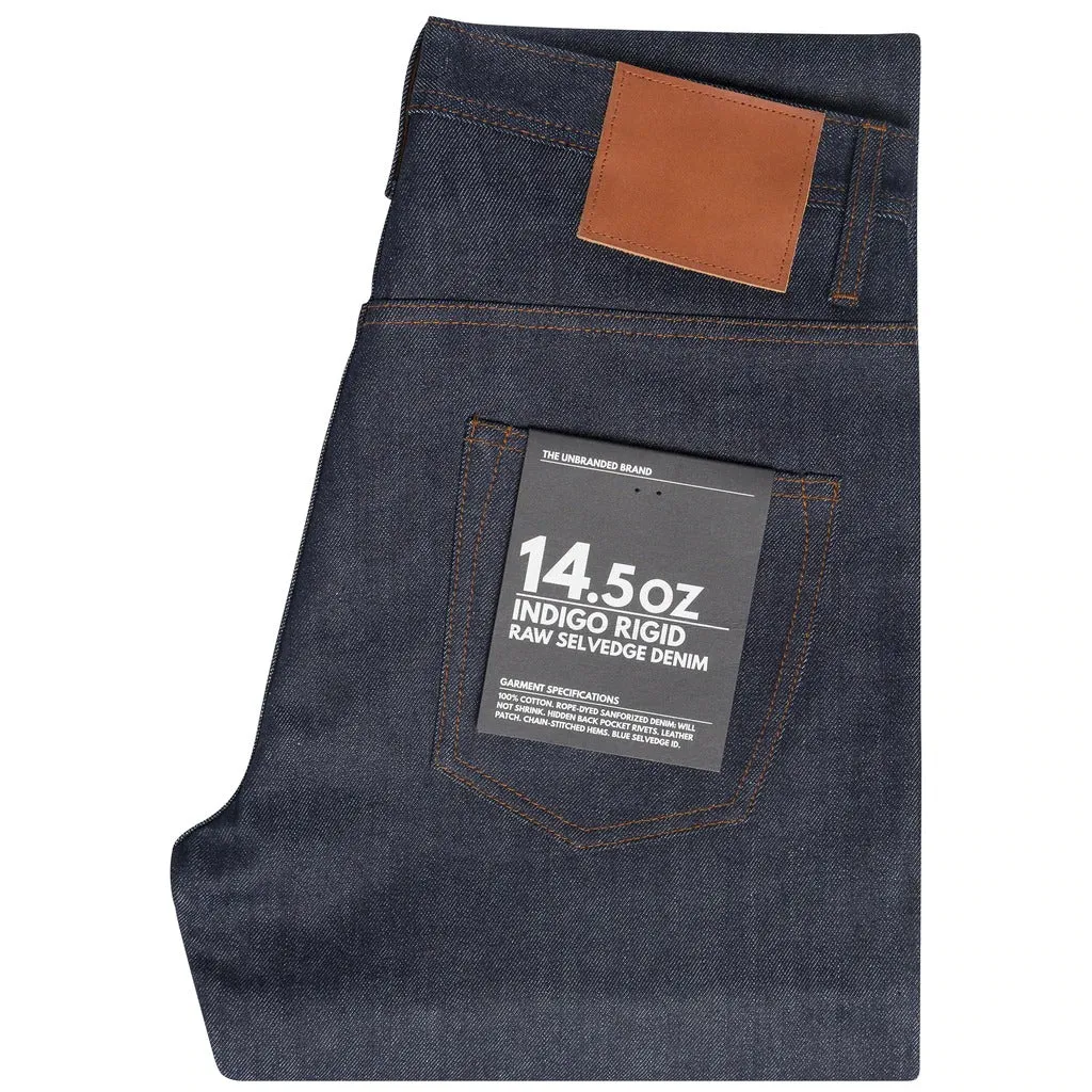 【The Unbranded Brand】 UB601 Relaxed Tapered Fit 14.5oz Indigo Selvedge Denim / 純棉赤耳寬鬆錐形原色褲 sold by Blue Beach Denim