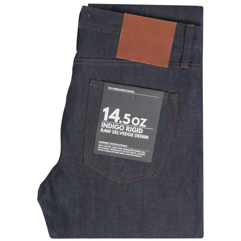 【The Unbranded Brand】 UB101 Skinny Fit 14.5oz Indigo Selvedge Denim / 純棉赤耳小直筒原色褲 sold by Blue Beach Denim
