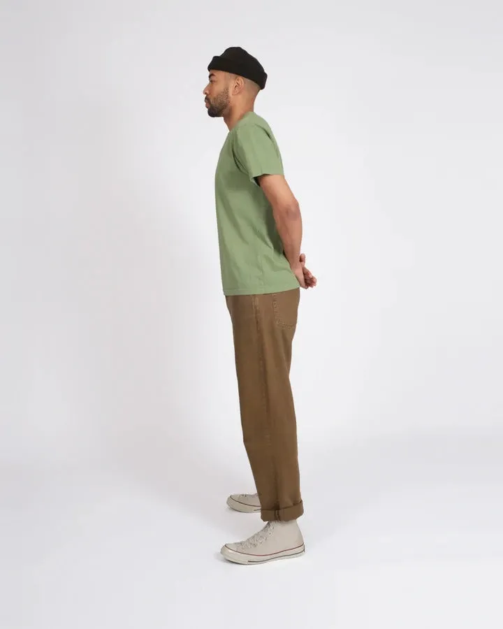 【Dehen 1920】Heavy Duty Tee - Single Pocket-Sage / 老織機純棉灰綠色口袋素T sold by Blue Beach Denim product image thumbnail 5