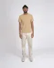 【Dehen 1920】Heavy Duty Tee - Single Pocket-Palomino / 老織機純棉米黃色口袋素T sold by Blue Beach Denim