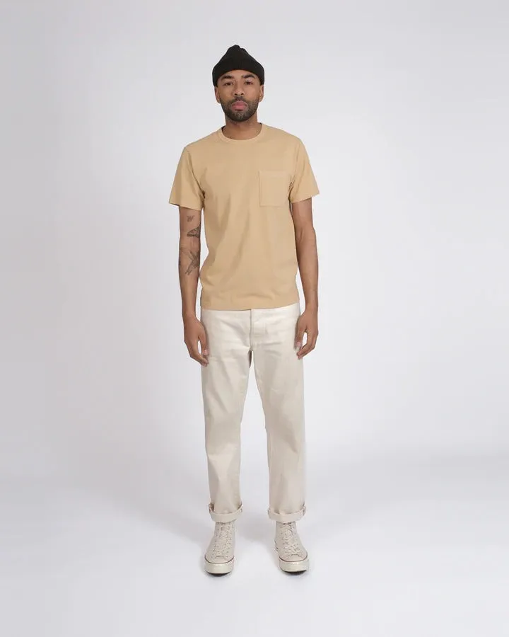 【Dehen 1920】Heavy Duty Tee - Single Pocket-Palomino / 老織機純棉米黃色口袋素T sold by Blue Beach Denim product image thumbnail 3