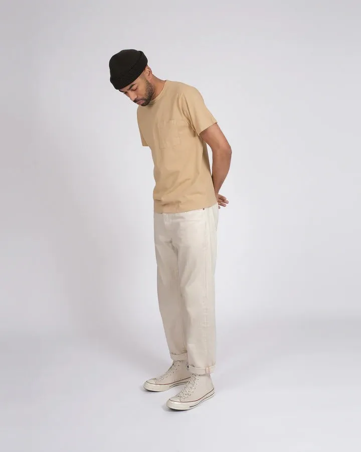 【Dehen 1920】Heavy Duty Tee - Single Pocket-Palomino / 老織機純棉米黃色口袋素T sold by Blue Beach Denim product image thumbnail 4