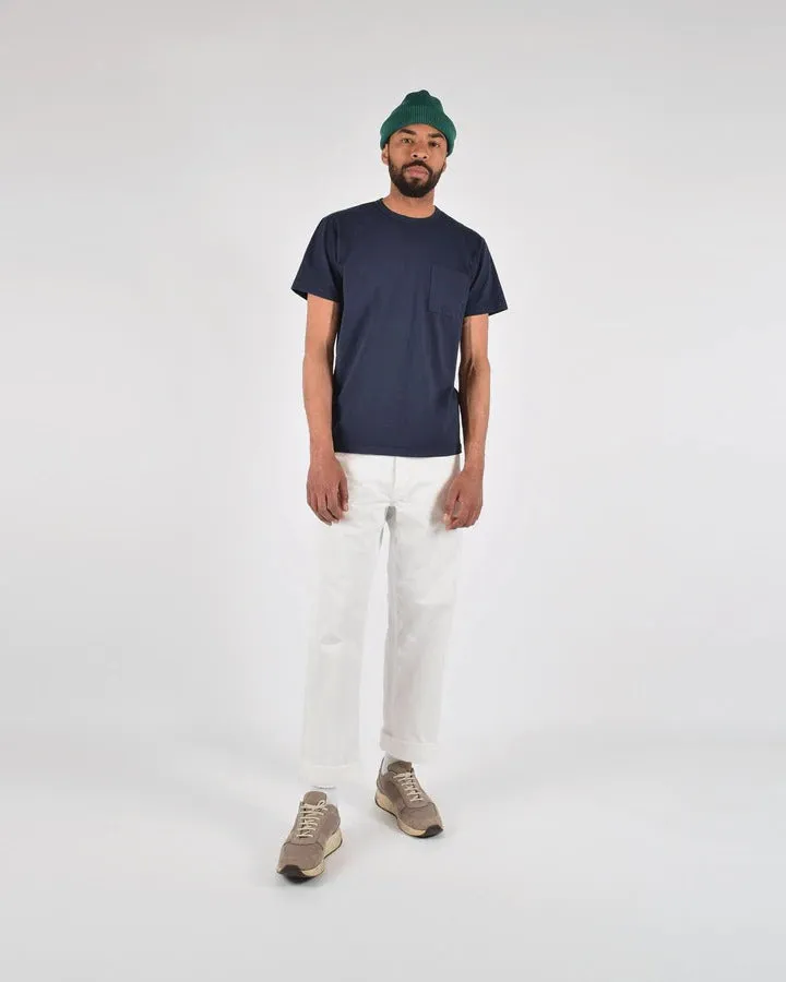 【Dehen 1920】Heavy Duty Tee - Single Pocket-Navy / 老織機純棉海軍藍口袋素T sold by Blue Beach Denim product image thumbnail 4
