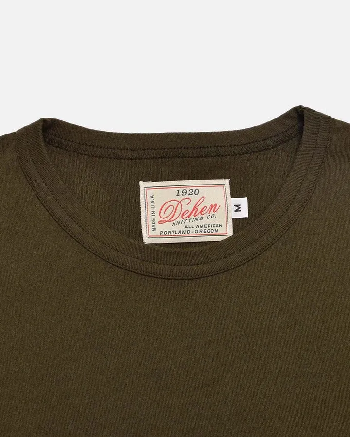 【Dehen 1920】Heavy Duty Tee - Single Pocket-Loden / 老織機純棉橄欖綠口袋素T sold by Blue Beach Denim product image thumbnail 4