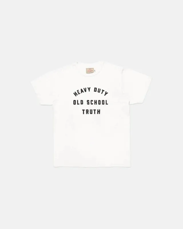 【Dehen 1920】Heavy Duty Tee 老織機純棉文字白色短T sold by Blue Beach Denim