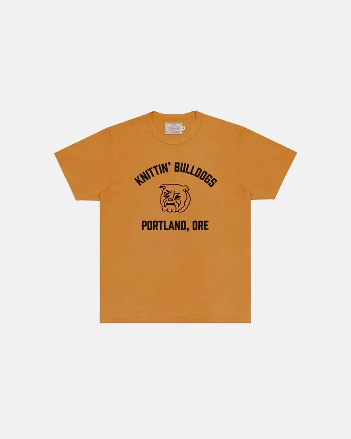 【Dehen 1920】"Knittin Bulldogs" Tee 老織機純棉鬥牛犬短T sold by Blue Beach Denim