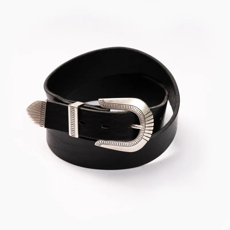 【Shangri-La Heritage】“Rodeo” Western Belt / 全粒面深咖啡茶芯牛皮牛仔競技西部皮帶 sold by Blue Beach Denim