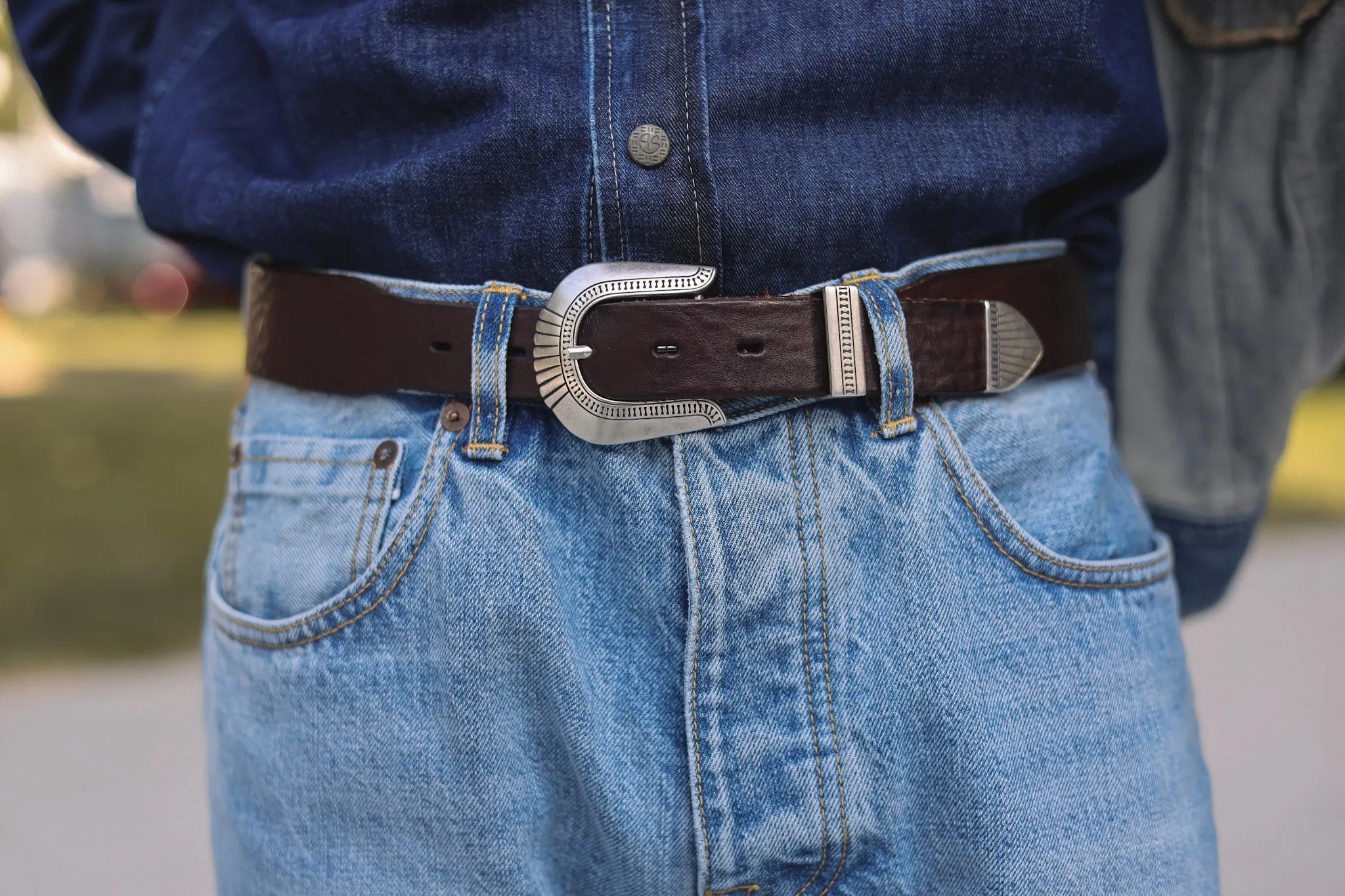 【Shangri-La Heritage】“Rodeo” Western Belt / 全粒面深咖啡茶芯牛皮牛仔競技西部皮帶 sold by Blue Beach Denim product image thumbnail 2