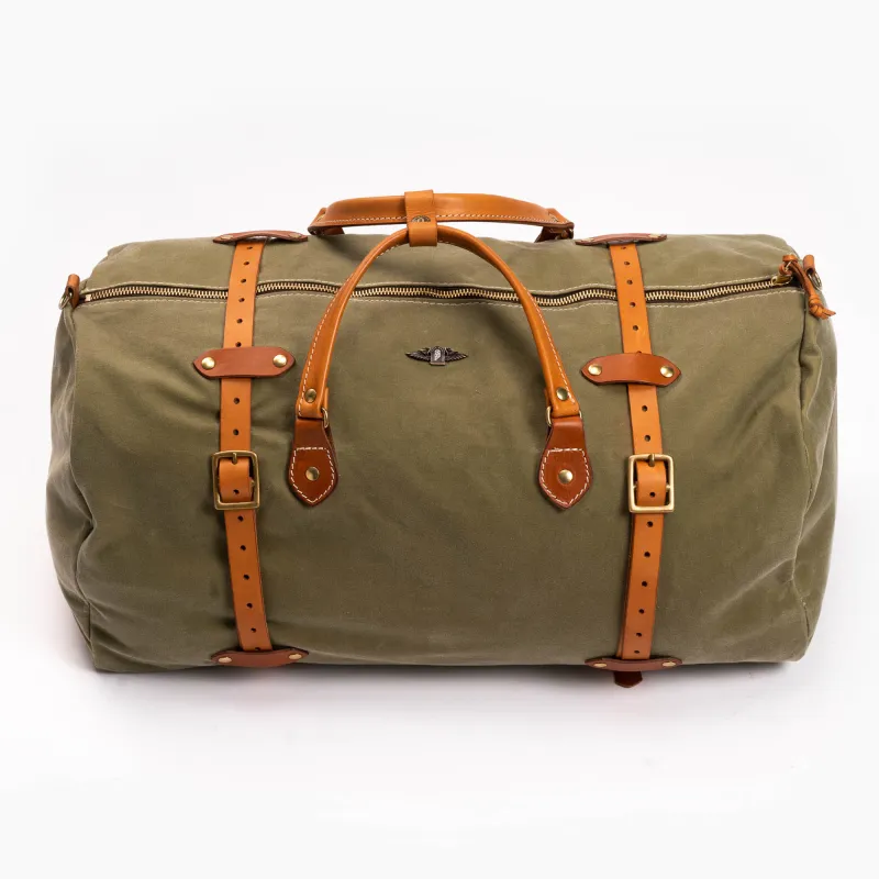 【Shangri-La Heritage】“Explorator” Army Waxed Canvas Travel Bag / 45L／"探險者"上蠟帆布旅行包 sold by Blue Beach Denim