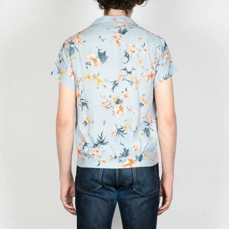 【Naked and Famous】Aloha Shirt Silky Flowers - Pale Blue/絲質夏威夷灰藍花襯衫 sold by Blue Beach Denim product image thumbnail 4