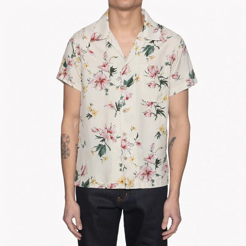 【Naked and Famous】Aloha Shirt Silky Flowers - Cream/絲質夏威夷米色花襯衫 sold by Blue Beach Denim product image thumbnail 2