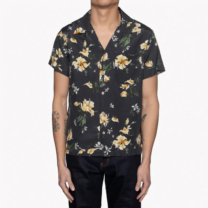 【Naked and Famous】Aloha Shirt Silky Flowers - Black/絲質夏威夷黑色花襯衫 sold by Blue Beach Denim product image thumbnail 5