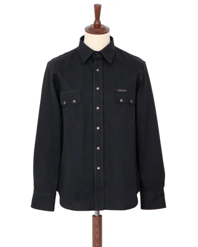 【Indigofera】Ryman Petaca Denim Shirt Black 7.6oz 日本布經典牛仔襯衫 made by Indigofera