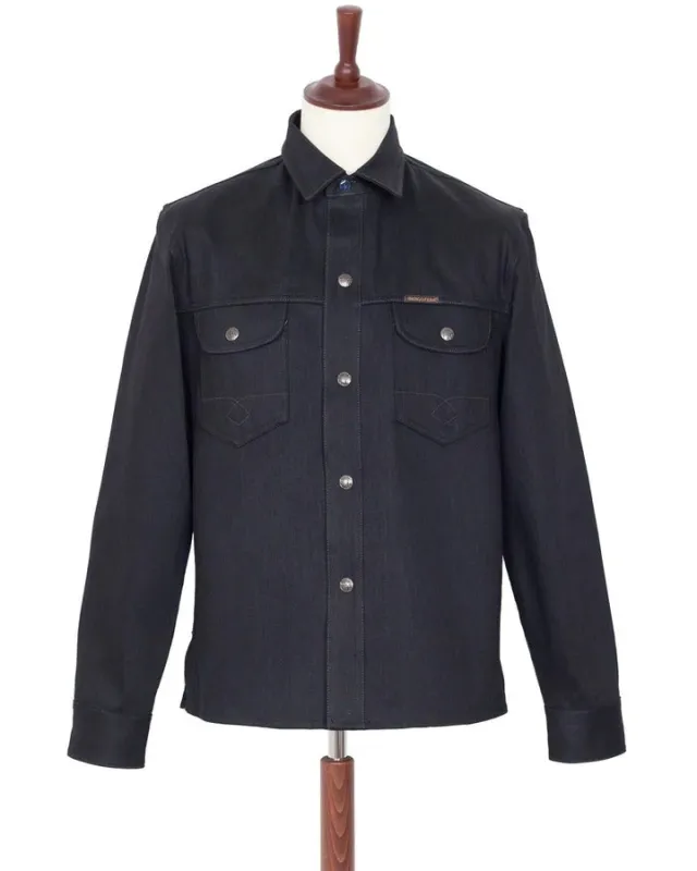 【Indigofera】Copeland Shirt, Gunpowder 獨家火藥黑日本布襯衫外套 sold by Blue Beach Denim