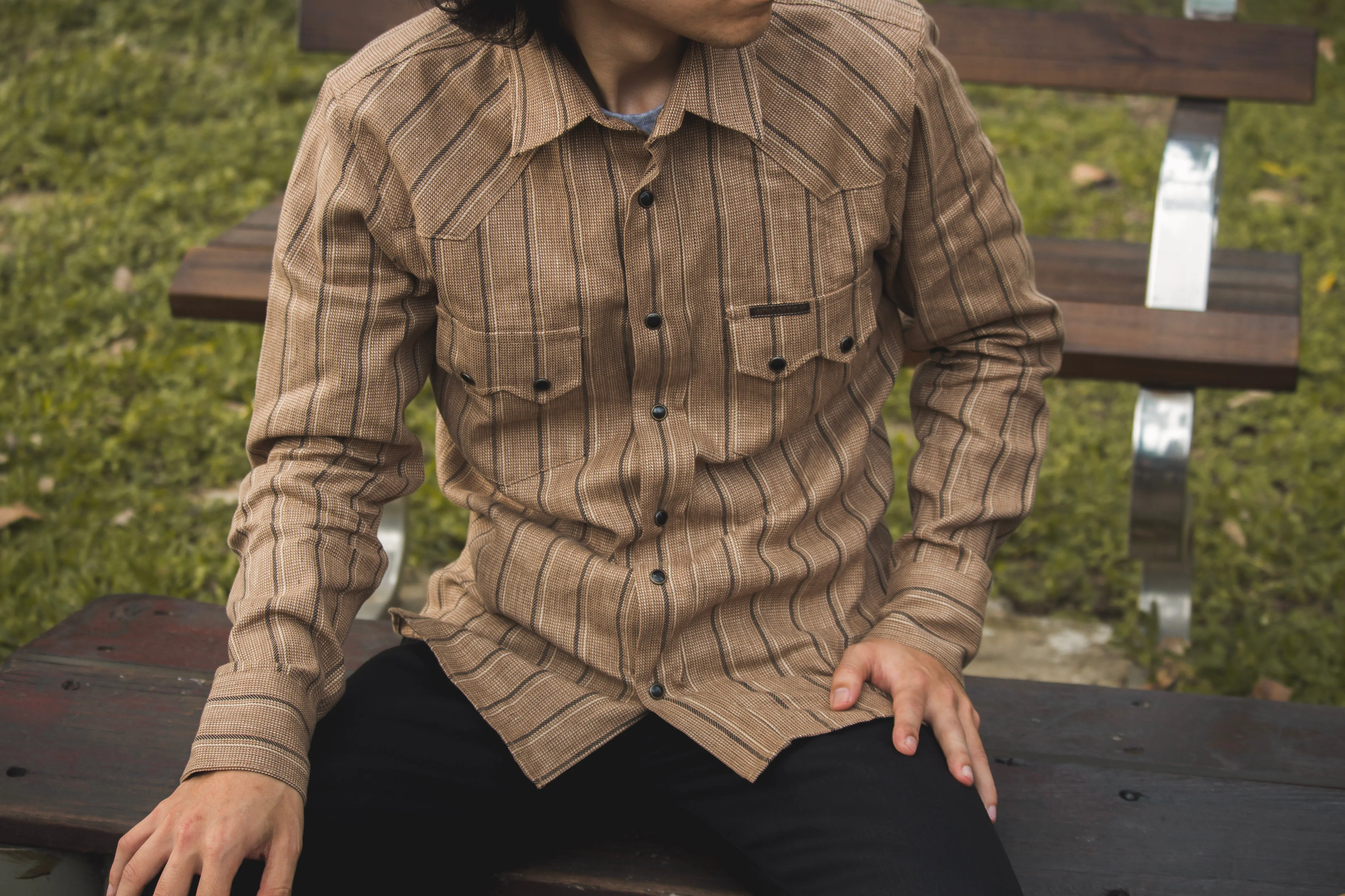 【Indigofera】DOLLARD LINEN/COTTON STRIPE SHIRT / 棉麻混紡經典西部襯衫 sold by Blue Beach Denim product image thumbnail 2