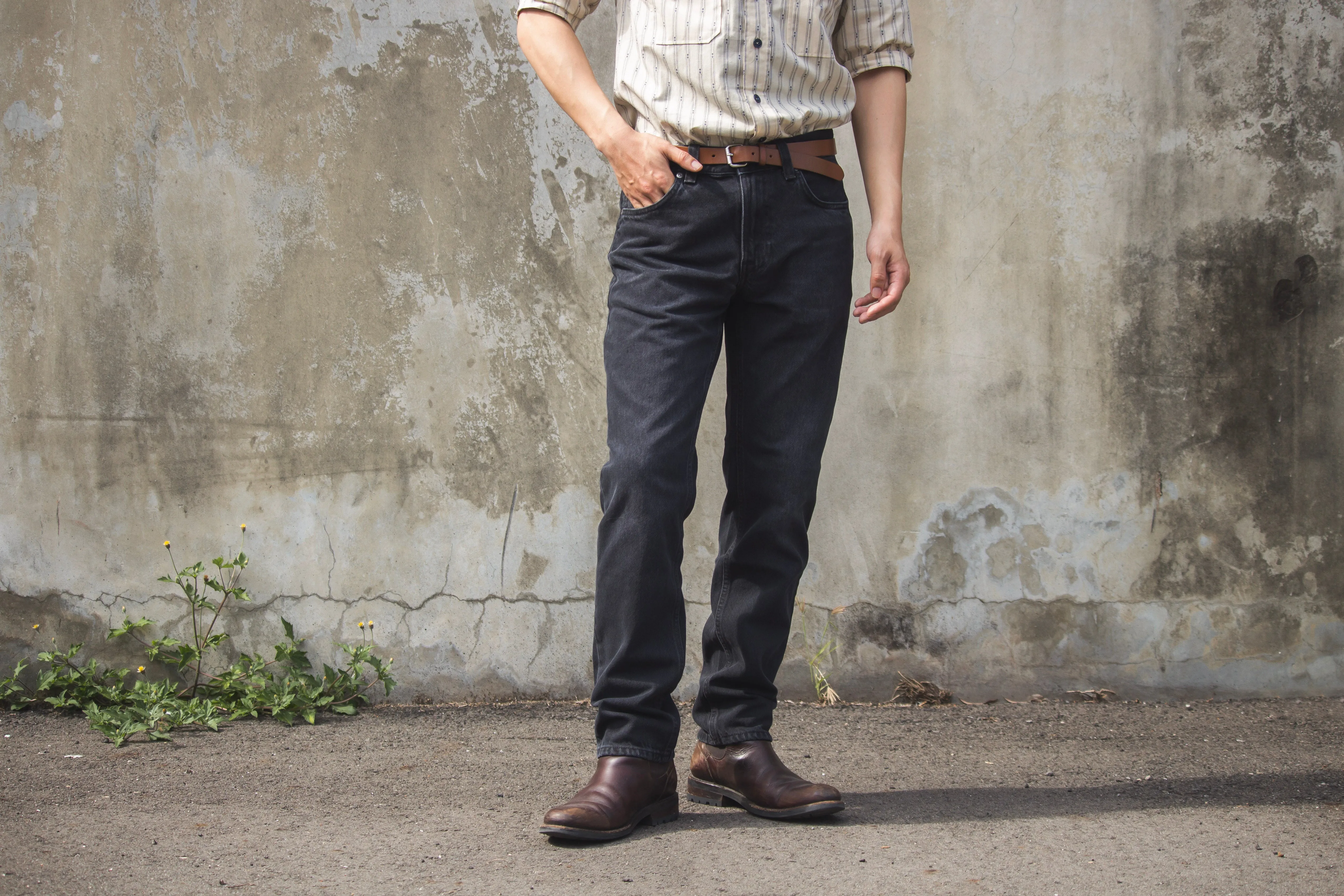 【Nudie Jeans】Gritty Jackson Worn Circle 12.5oz 黑灰刷色中腰修身直筒牛仔褲 sold by Blue Beach Denim product image thumbnail 2