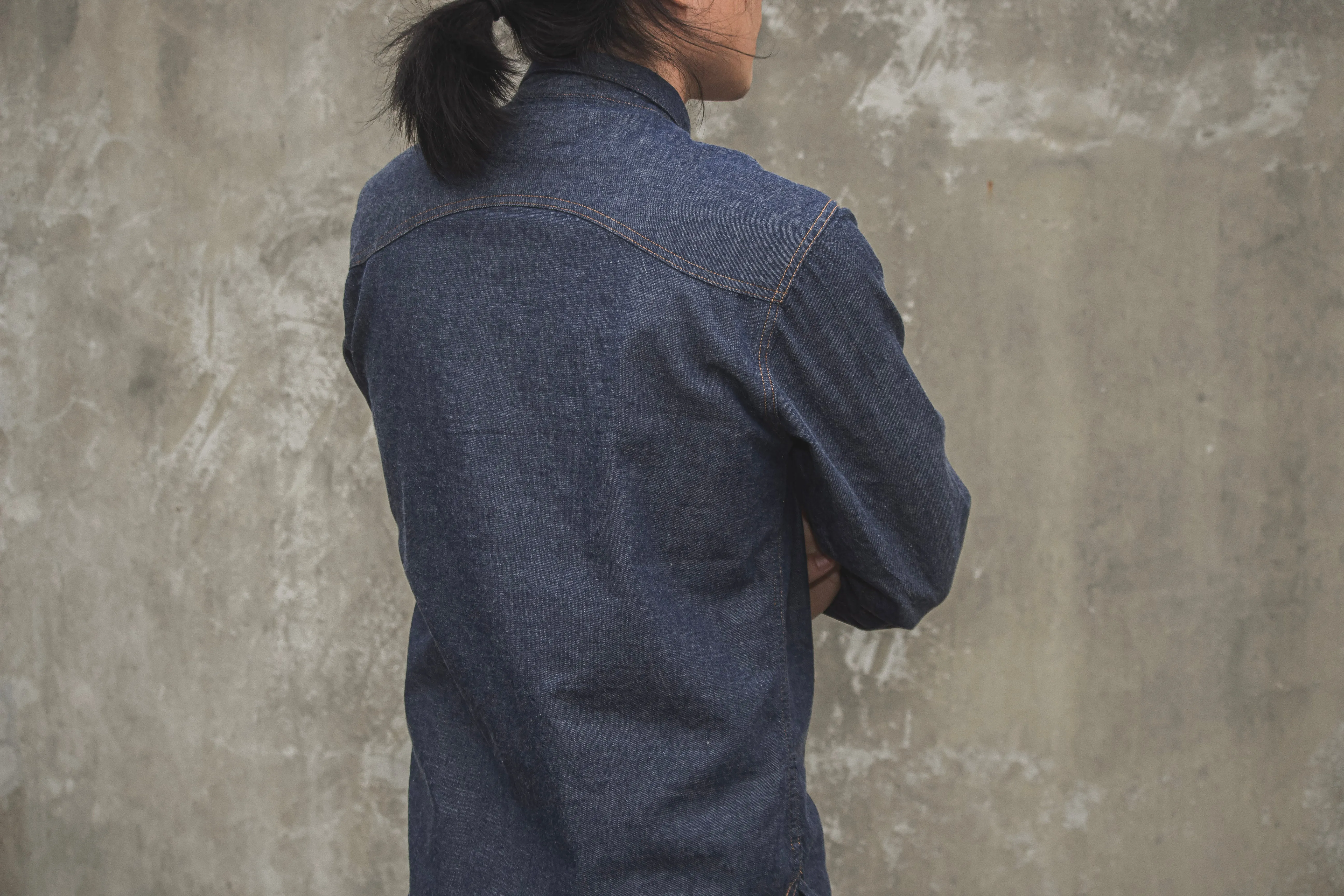 【Benzak Denim Developers】日本單寧左斜紋布襯衫 6.5oz. BWS-02 UTILITY SHIRT LHT selvedge denim sold by Blue Beach Denim product image thumbnail 5