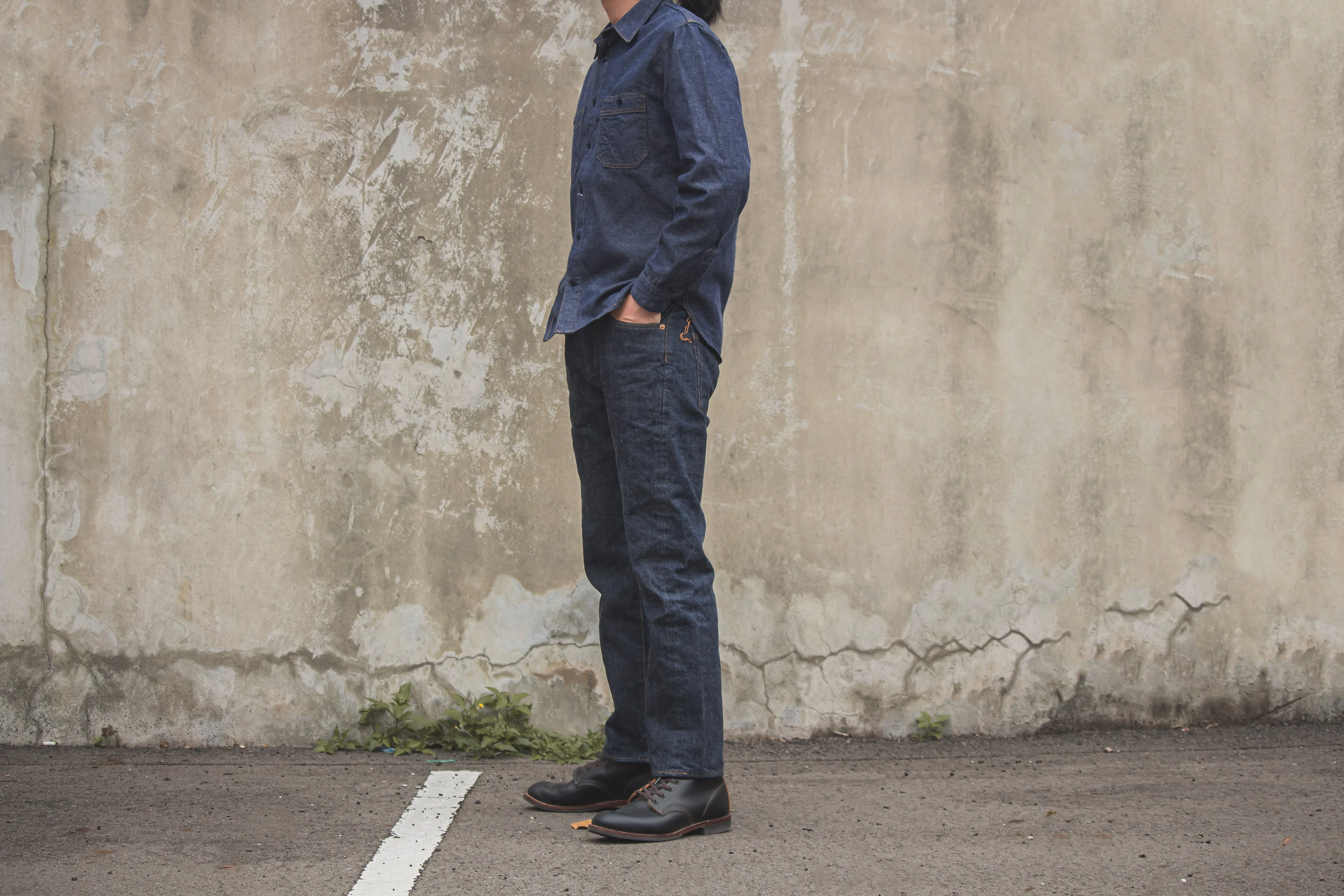 【Benzak Denim Developers】日本單寧左斜紋布襯衫 6.5oz. BWS-02 UTILITY SHIRT LHT selvedge denim sold by Blue Beach Denim product image thumbnail 3