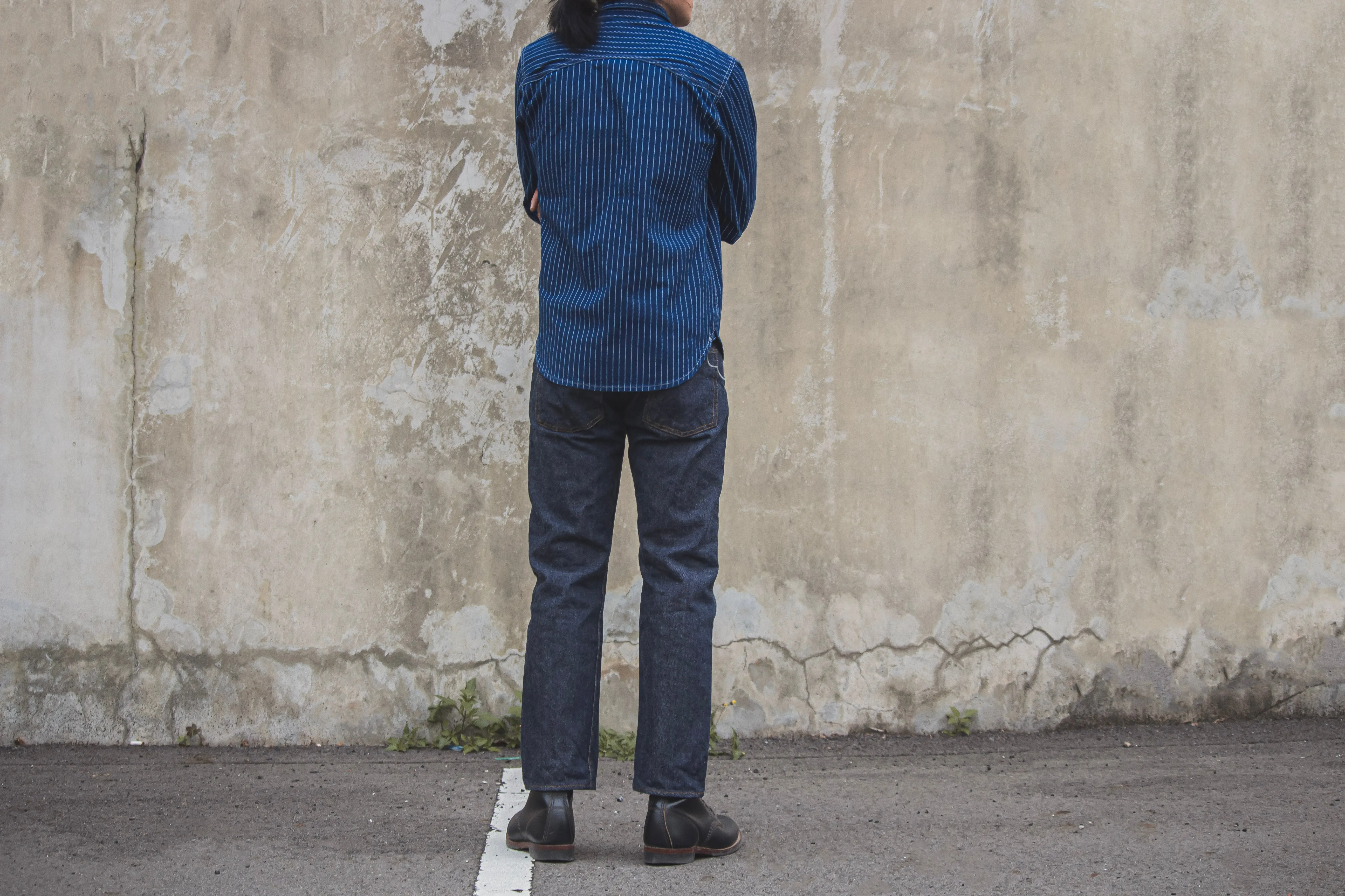 【Benzak Denim Developers】日本藍染帆布襯衫 9oz. BWS-02 UTILITY SHIRT wabash indigo selvedge canvas sold by Blue Beach Denim product image thumbnail 4