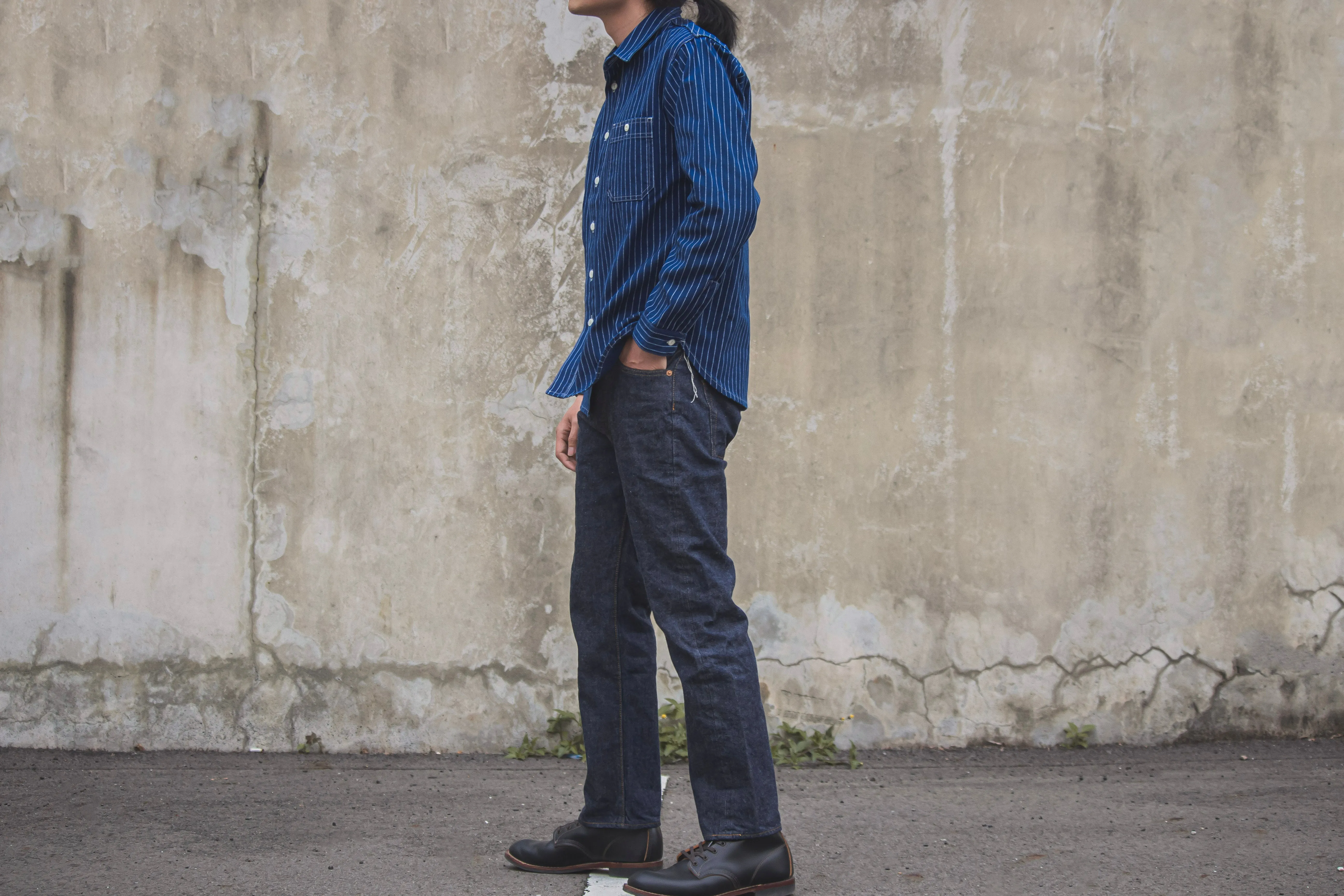 【Benzak Denim Developers】日本藍染帆布襯衫 9oz. BWS-02 UTILITY SHIRT wabash indigo selvedge canvas sold by Blue Beach Denim product image thumbnail 3