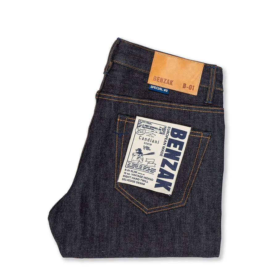 【Benzak Denim Developers】旗艦二號布料 修身小直筒 15oz B-01 special #2 vintage indigo selvedge sold by Blue Beach Denim