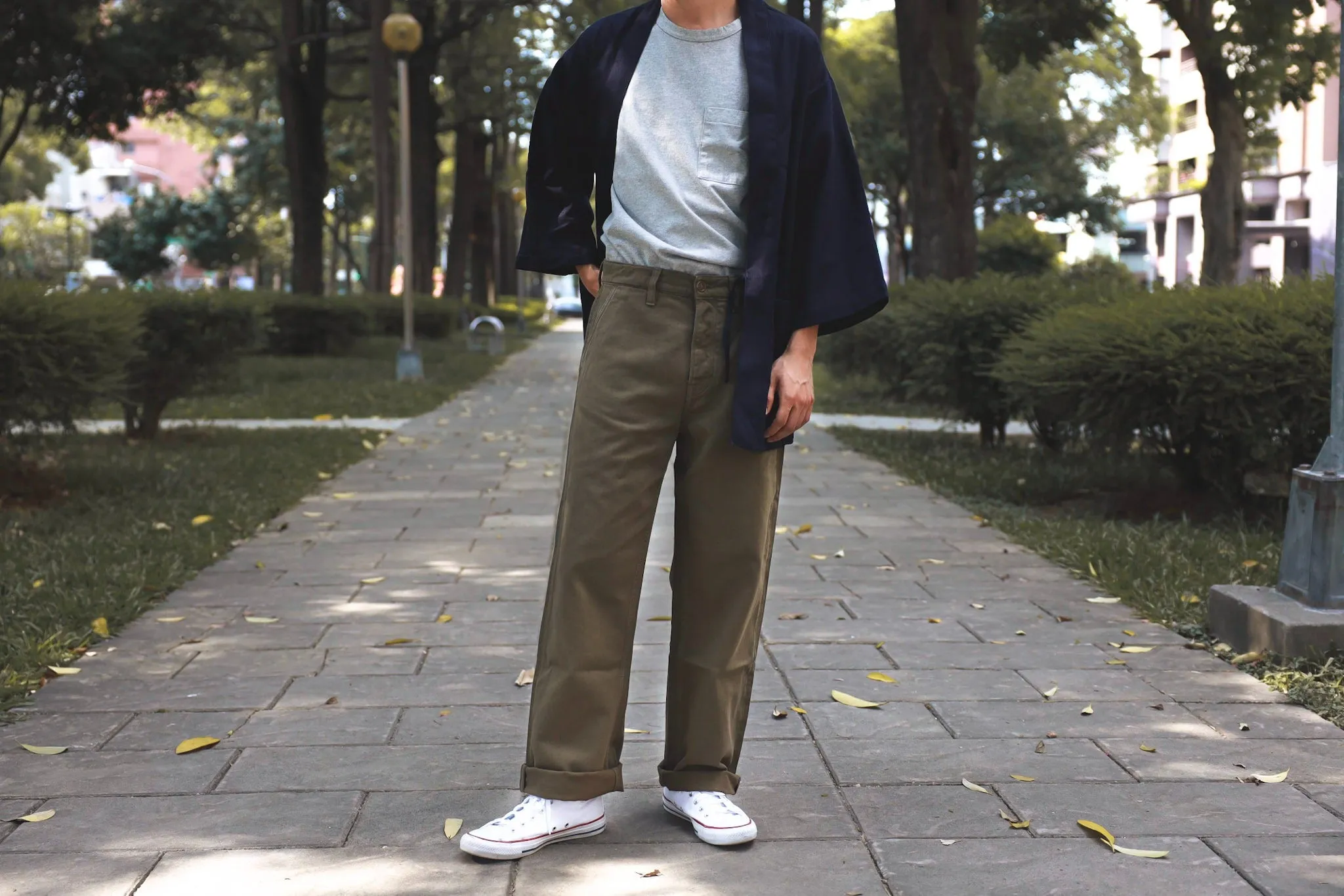 【Nudie Jeans】Tuff Tony Pants Faded Green 復古高腰寬直筒工作褲 sold by Blue Beach Denim product image thumbnail 3