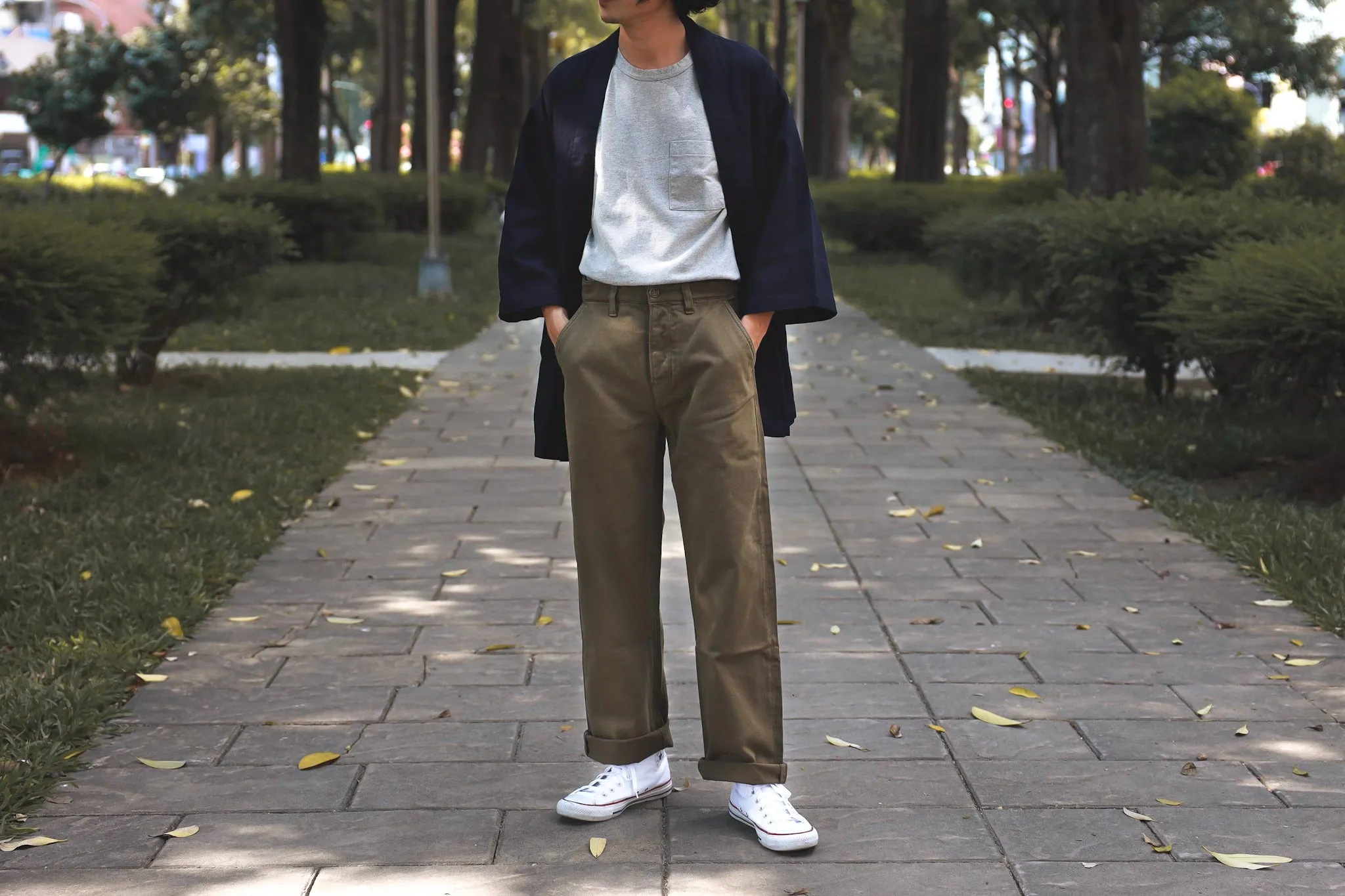 【Nudie Jeans】Tuff Tony Pants Faded Green 復古高腰寬直筒工作褲 sold by Blue Beach Denim product image thumbnail 2