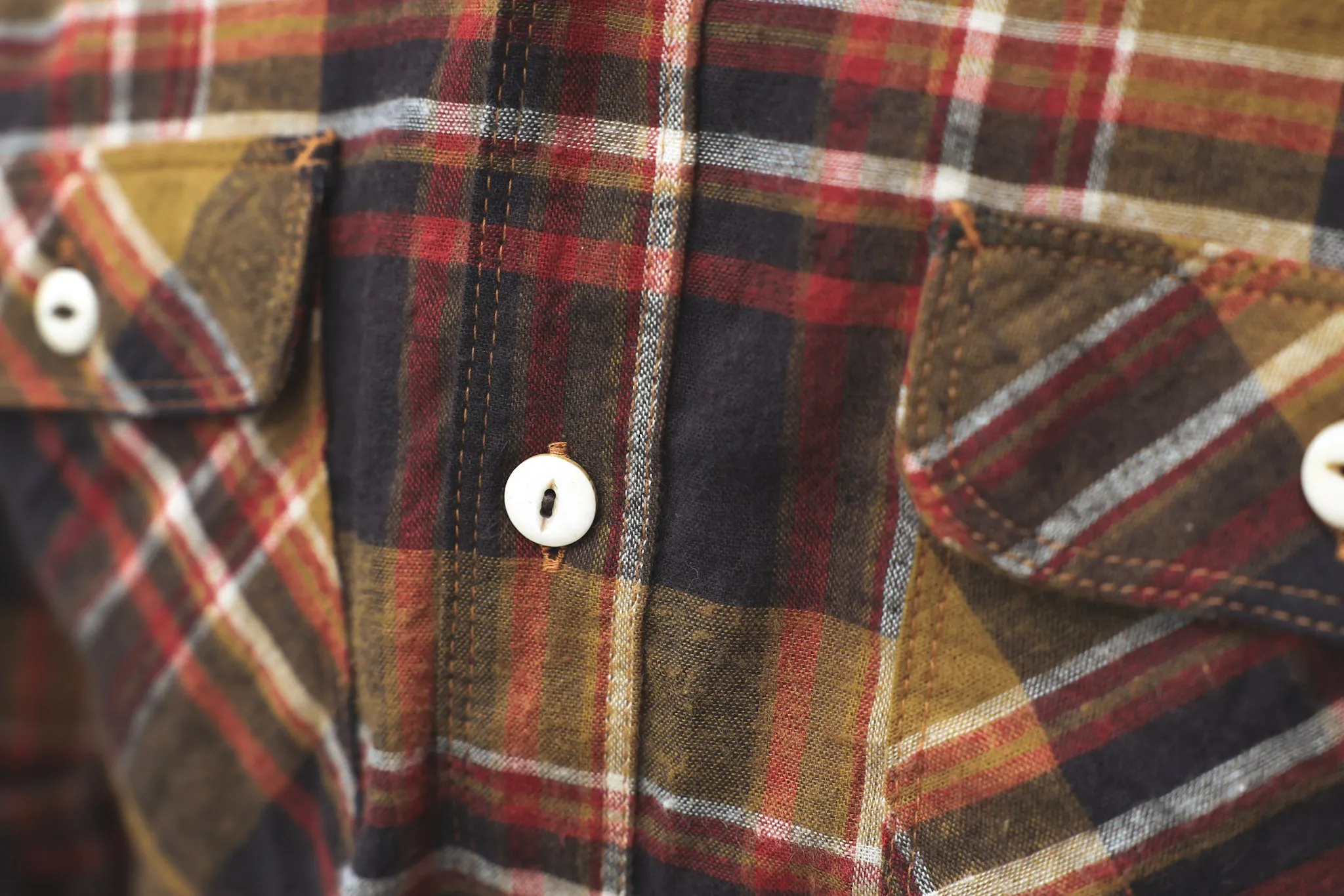 【Freenote】Jepson Brown Plaid Shirt / 麻質苧麻混紡 輕磅法蘭絨格紋襯衫 sold by Blue Beach Denim product image thumbnail 4