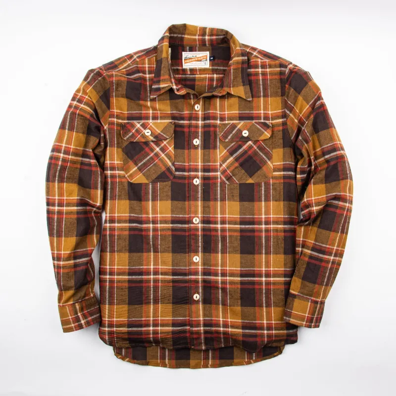 【Freenote】Jepson Brown Plaid Shirt ／ 麻質苧麻混紡 輕磅法蘭絨格紋襯衫 sold by Blue Beach Denim