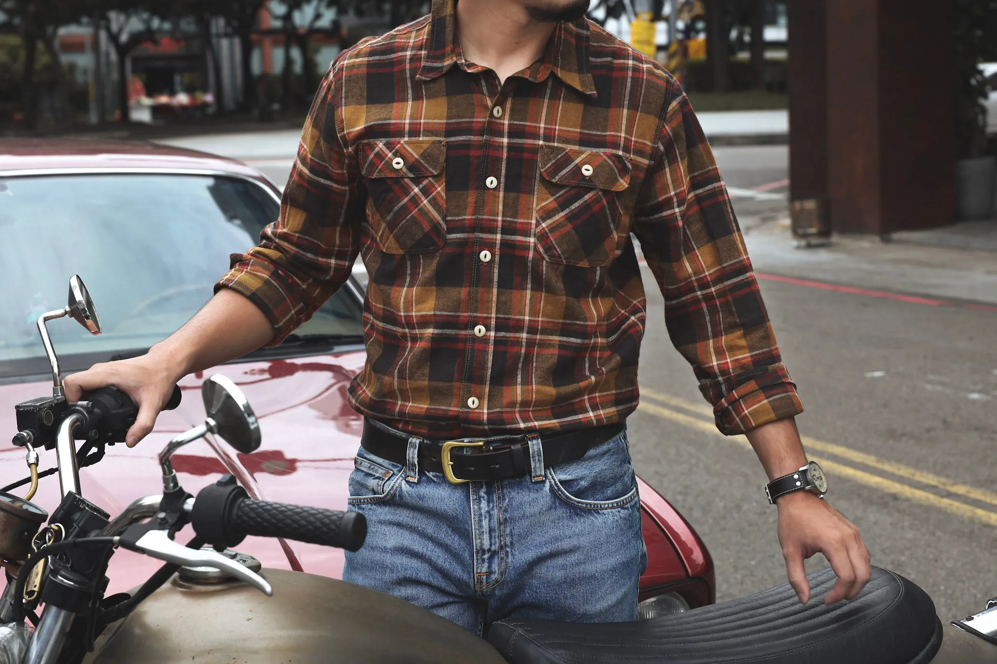 【Freenote】Jepson Brown Plaid Shirt / 麻質苧麻混紡 輕磅法蘭絨格紋襯衫 sold by Blue Beach Denim product image thumbnail 2