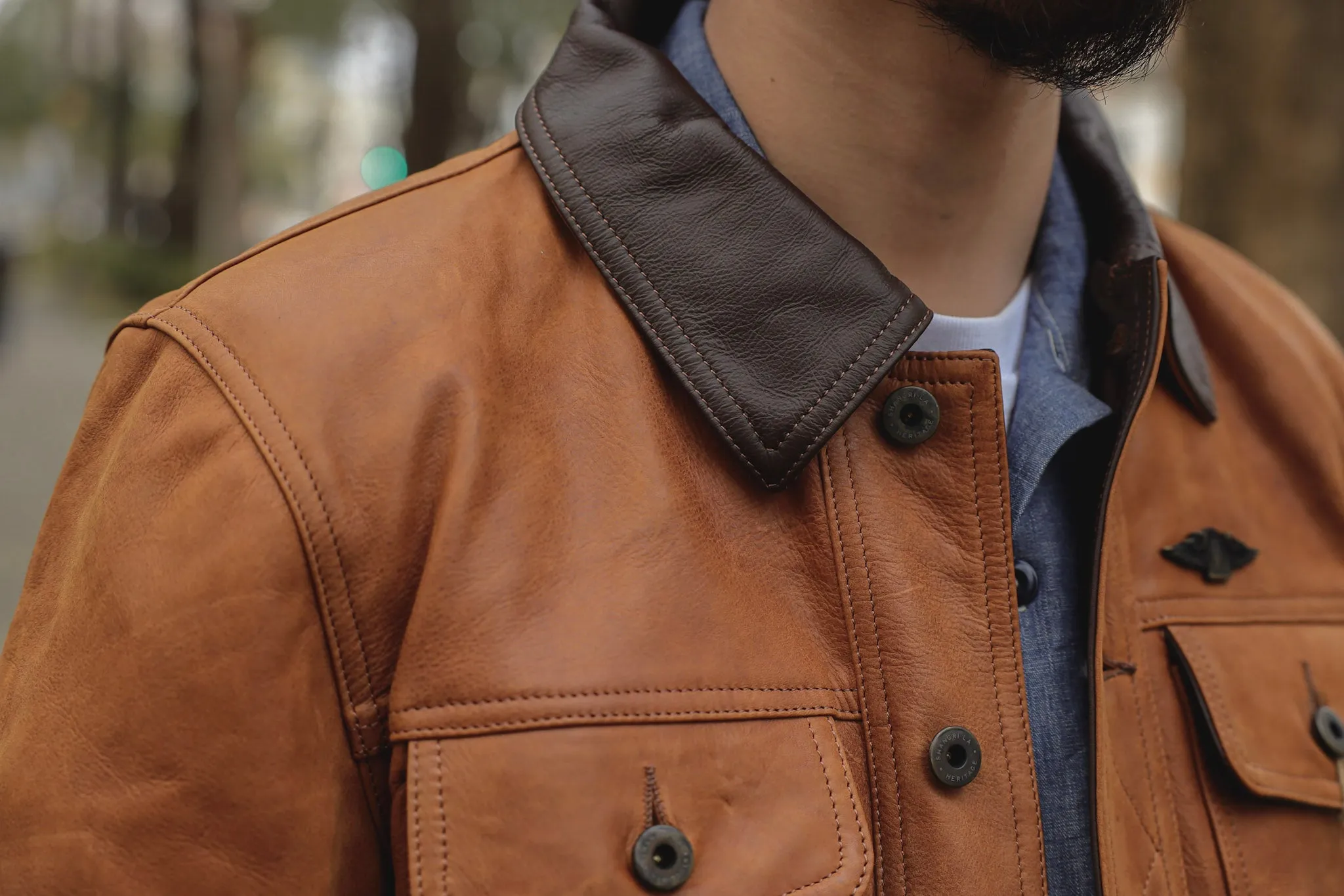 【Shangri-La Heritage】Terracotta Western Jacket Nubuck 60年代牛巴戈皮夾克 sold by Blue Beach Denim product image thumbnail 3