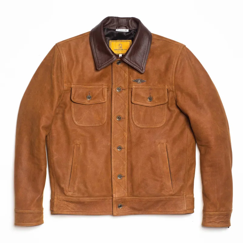 【Shangri-La Heritage】Terracotta Western Jacket Nubuck 60年代牛巴戈皮夾克 sold by Blue Beach Denim