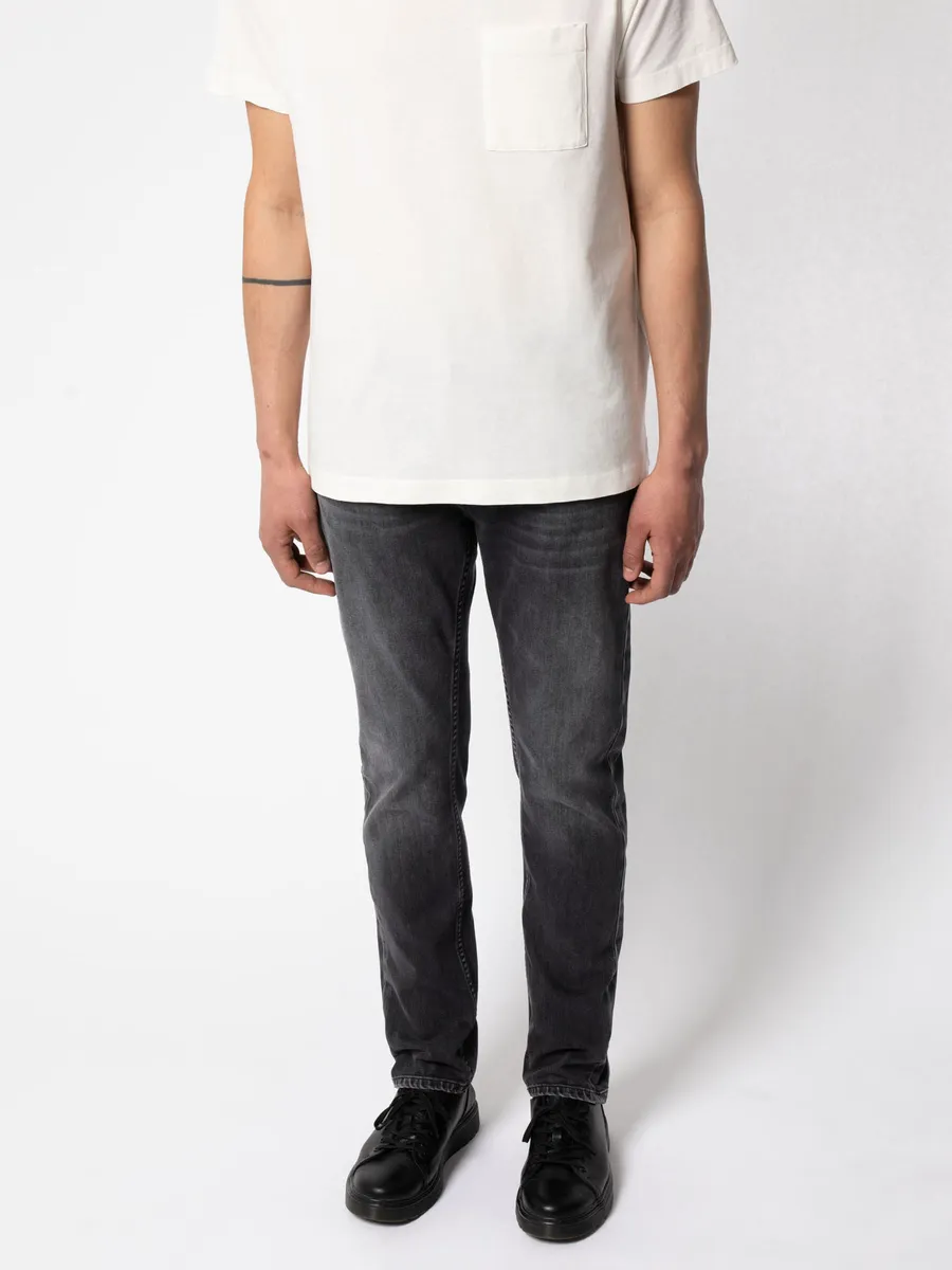 【Nudie Jeans】 Lean Dean Black Eyes 灰黑水洗合身上寬下窄牛仔褲 sold by Blue Beach Denim product image thumbnail 4