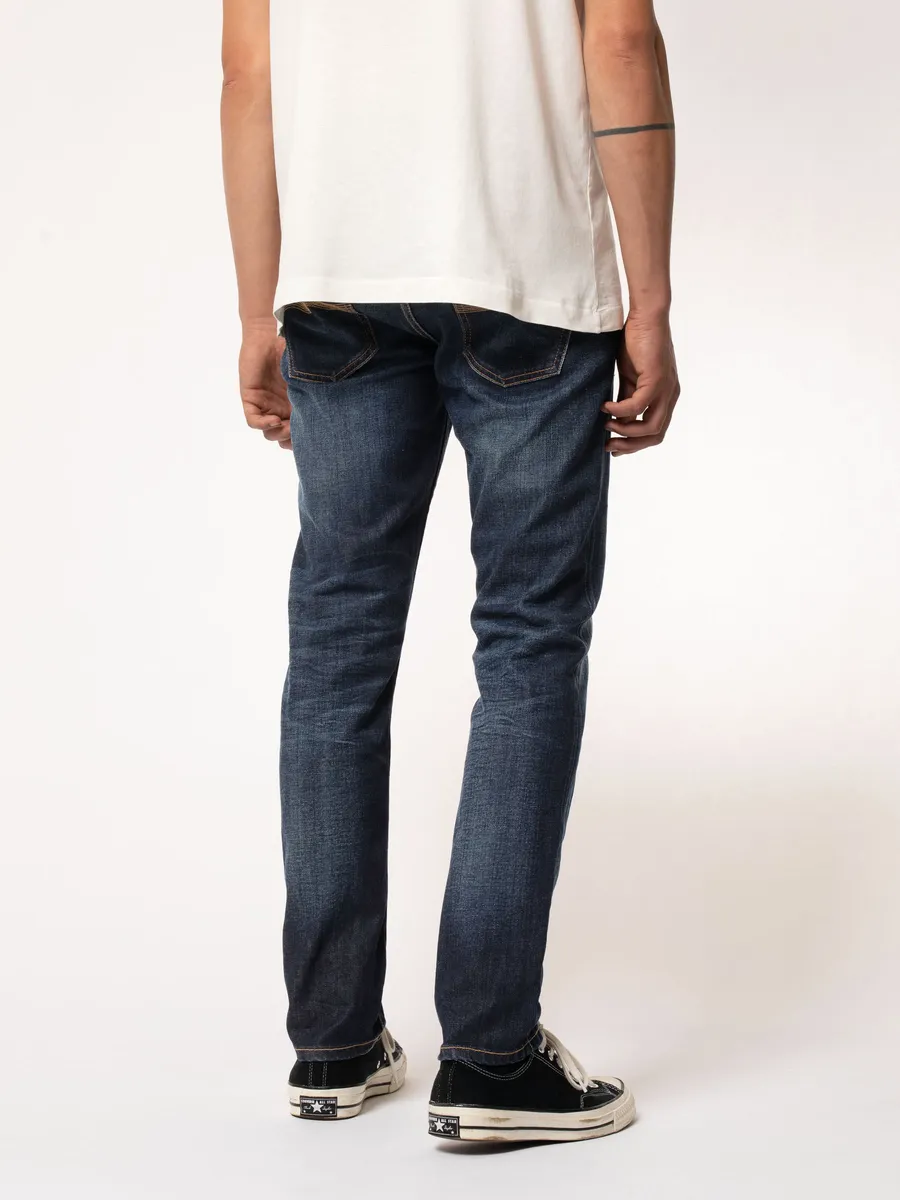 【Nudie Jeans】Lean Dean Blue Force 深藍水洗合身上寬下窄牛仔褲 sold by Blue Beach Denim product image thumbnail 4