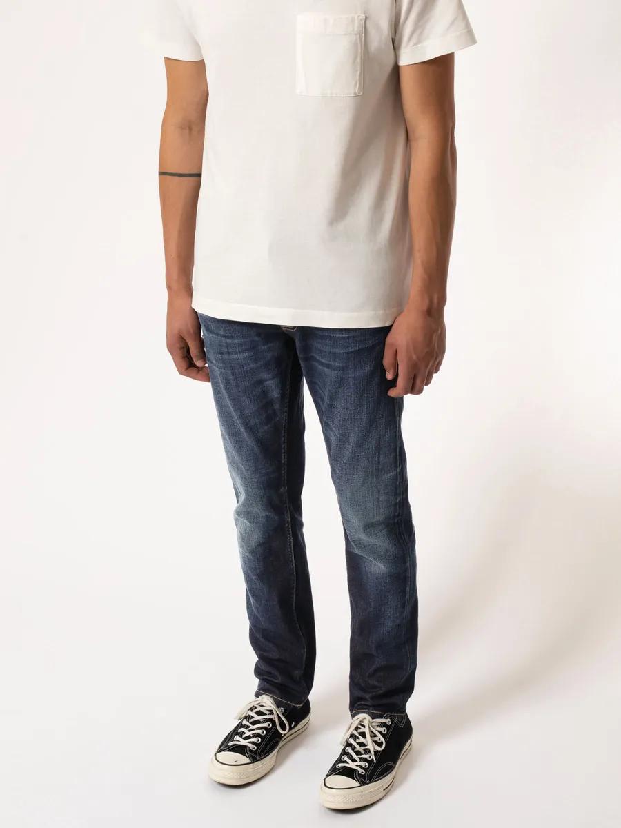 【Nudie Jeans】Lean Dean Blue Force 深藍水洗合身上寬下窄牛仔褲 sold by Blue Beach Denim product image thumbnail 3