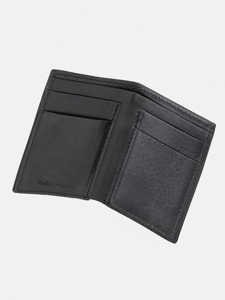 【Nudie Jeans】植鞣馬鞍皮短夾 黑色 皮革原色/Hagdahl Wallet Saddle Leather sold by Blue Beach Denim product image thumbnail 2