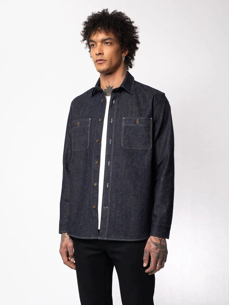 【Nudie Jeans】Sven Dry Bamboo Selvage Shirt 7.1oz / 特殊竹纖維混紡 白耳布邊襯衫 sold by Blue Beach Denim product image thumbnail 3