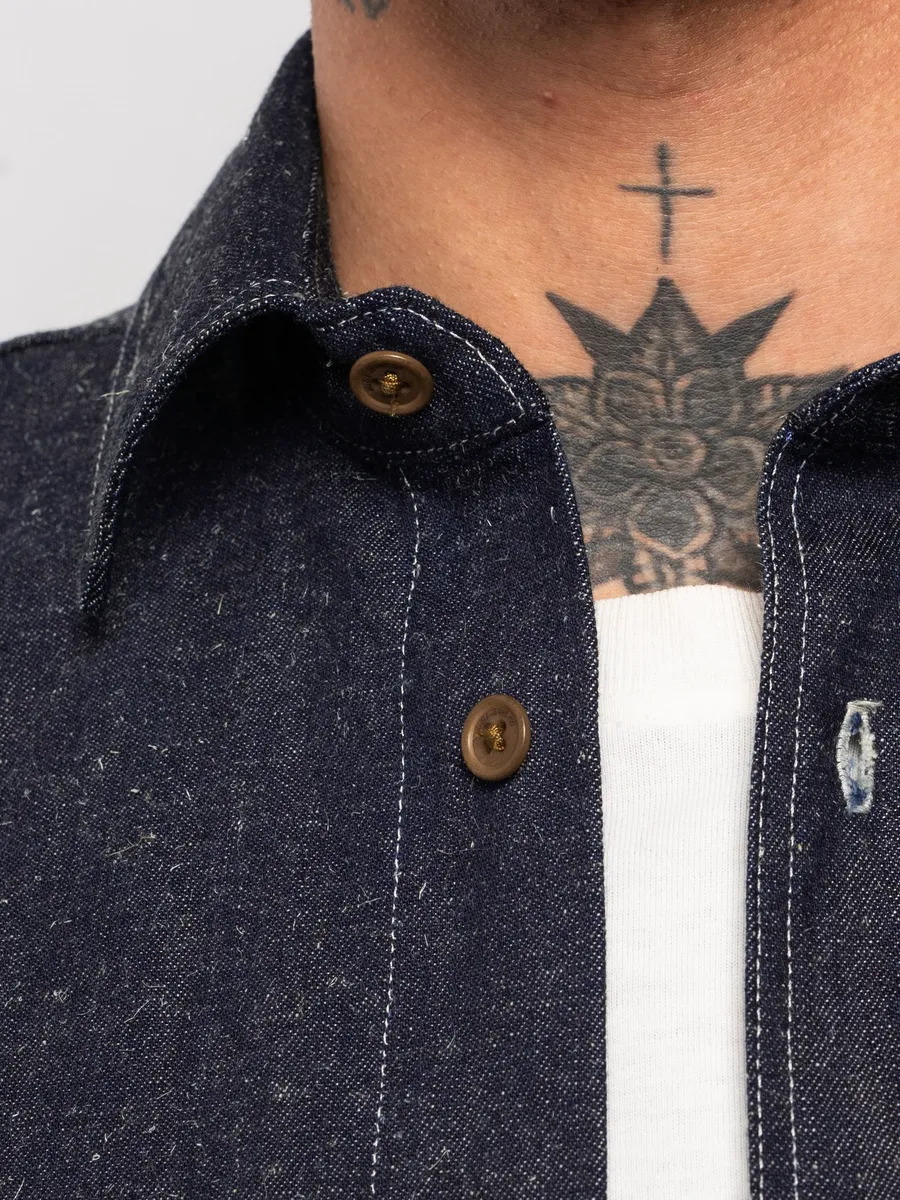 【Nudie Jeans】Sven Dry Bamboo Selvage Shirt 7.1oz / 特殊竹纖維混紡 白耳布邊襯衫 sold by Blue Beach Denim product image thumbnail 5