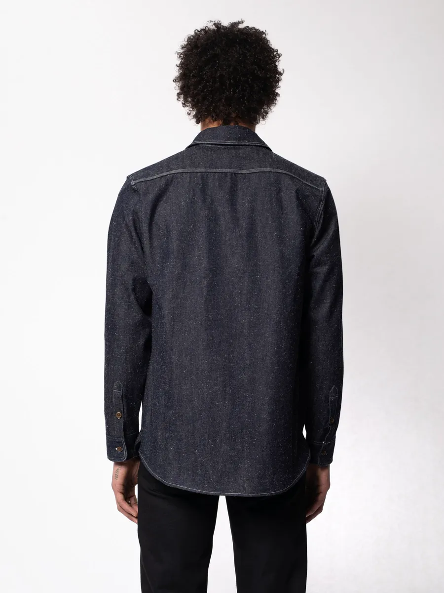 【Nudie Jeans】Sven Dry Bamboo Selvage Shirt 7.1oz / 特殊竹纖維混紡 白耳布邊襯衫 sold by Blue Beach Denim product image thumbnail 4