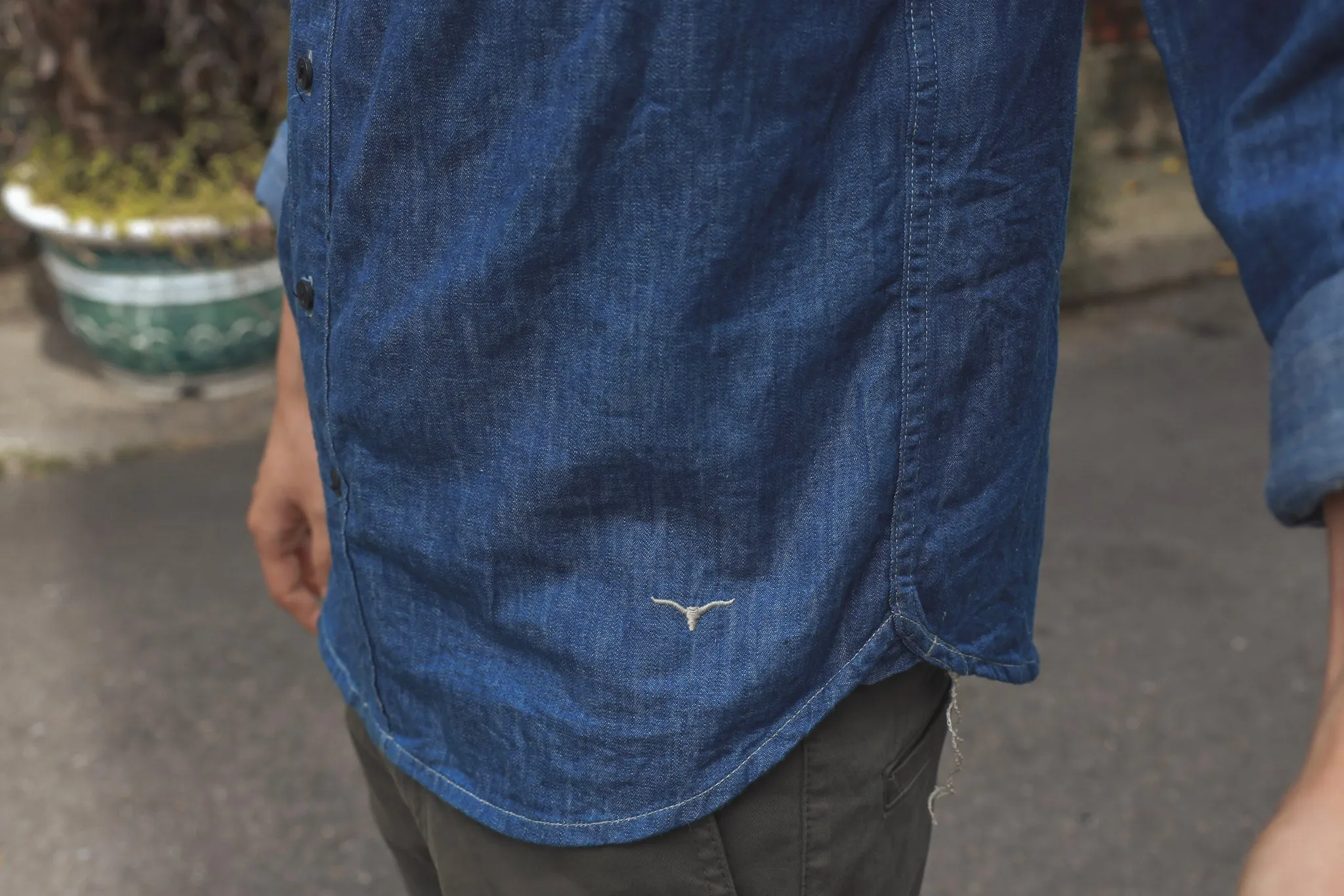 【Benzak Denim Developers】復古日本布工裝襯衫 6.5oz BWS-01 Vintage Blue Work Shirt sold by Blue Beach Denim product image thumbnail 4