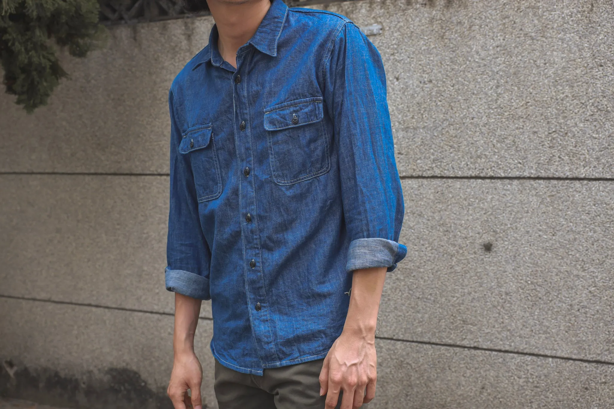 【Benzak Denim Developers】復古日本布工裝襯衫 6.5oz BWS-01 Vintage Blue Work Shirt sold by Blue Beach Denim product image thumbnail 2