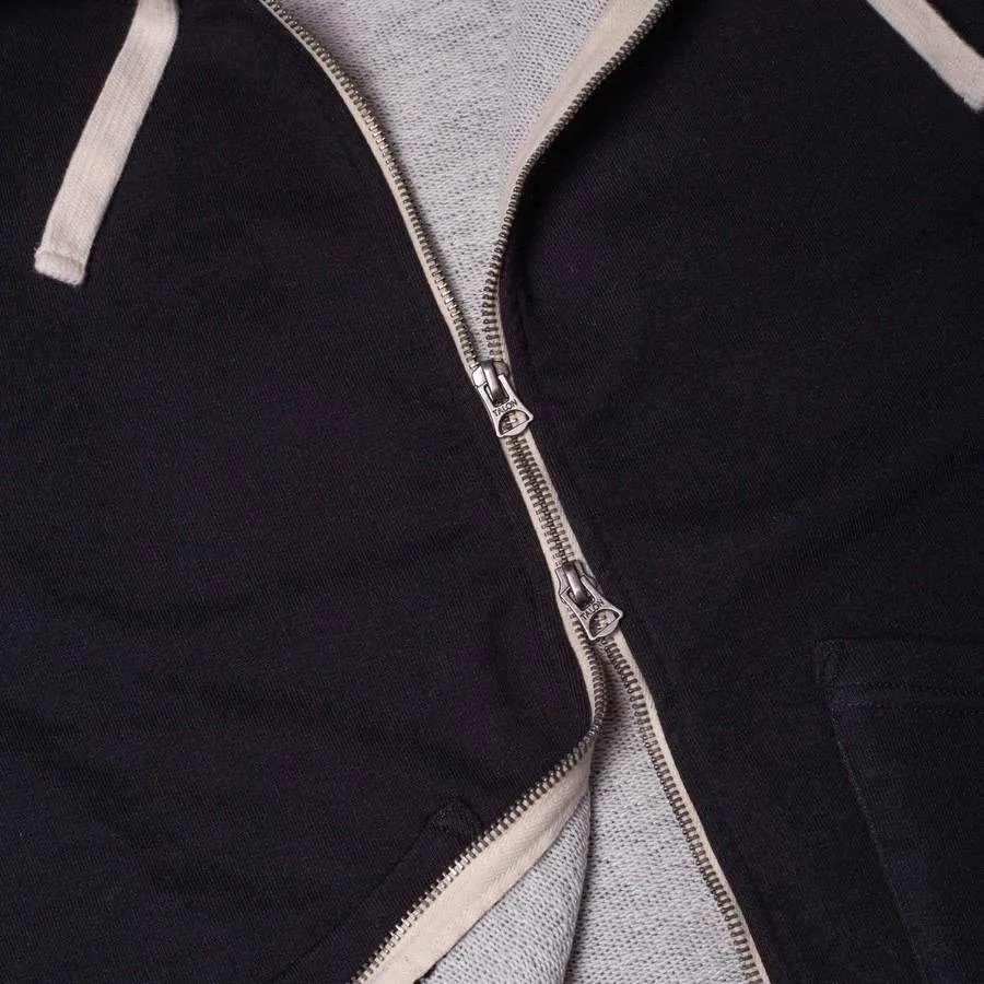 【Benzak Denim Developers】厚磅魚鱗布 拉鍊連帽上衣 黑色 燕麥色/BS-10 Zip-Up Hoodie sold by Blue Beach Denim product image thumbnail 5