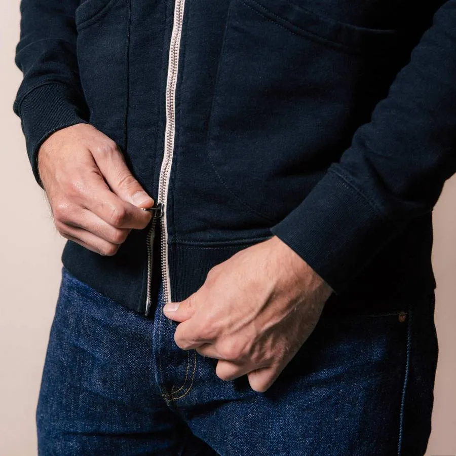 【Benzak Denim Developers】厚磅魚鱗布 拉鍊連帽上衣 黑色 燕麥色/BS-10 Zip-Up Hoodie sold by Blue Beach Denim product image thumbnail 4