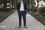 【Universal Works】雙色撚紗 低腰修身直筒斜紋褲 炭灰雙色/Marl Twill Aston Pant sold by Blue Beach Denim
