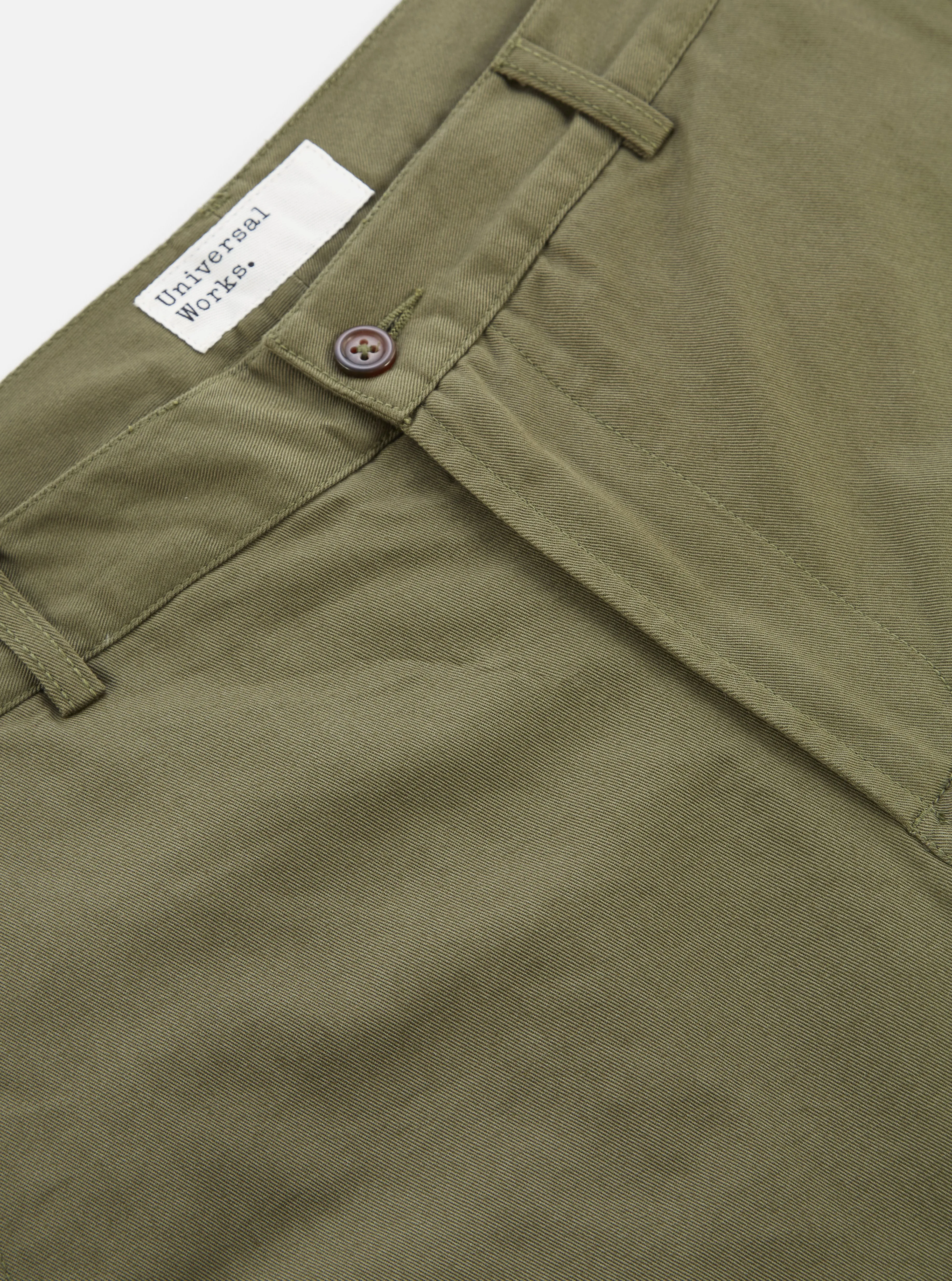 【Universal Works】低腰修身直筒 斜紋工作褲/Light Olive Twill Aston Pant sold by Blue Beach Denim product image thumbnail 2
