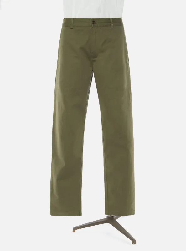 【Universal Works】低腰修身直筒 斜紋工作褲／Light Olive Twill Aston Pant sold by Blue Beach Denim