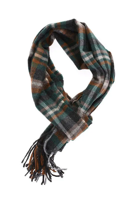 【Universal Works】綠格紋圍巾／CHECK SCARF-GREEN sold by Blue Beach Denim